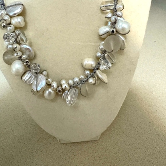 SILPADA Effervescence Sterling Silver Pearl Quartz Crystal 18" Necklace N2189 EU - Picture 2 of 6